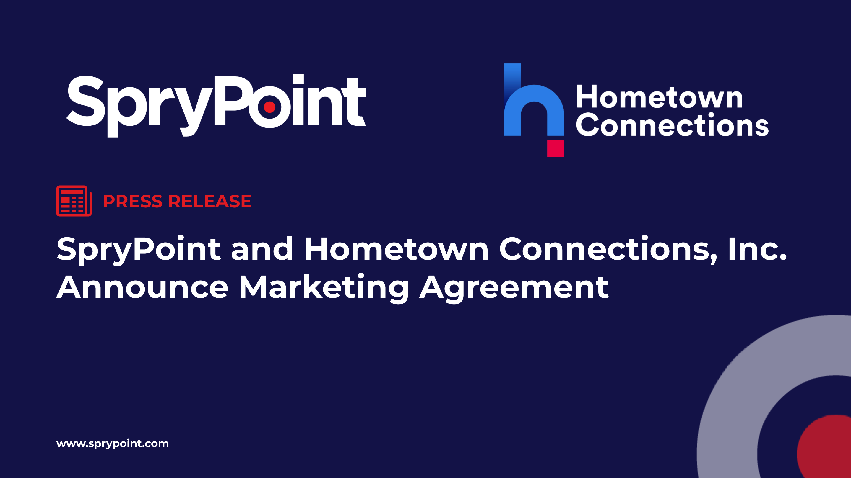 Hometown Connections, Inc and SpryPoint Announce Marketing Agreement 
